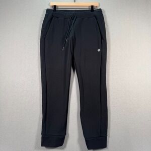 Asics Sweatpants Jogger Pants Mens Large Black Active Fleece Tapered Gym Running